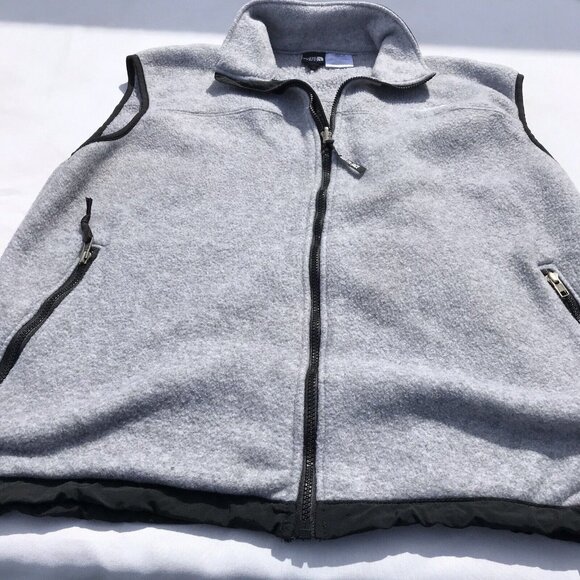 The North Face Men's Gray Zip Up Polar Fleece Vest Jacket XL - Picture 1 of 13